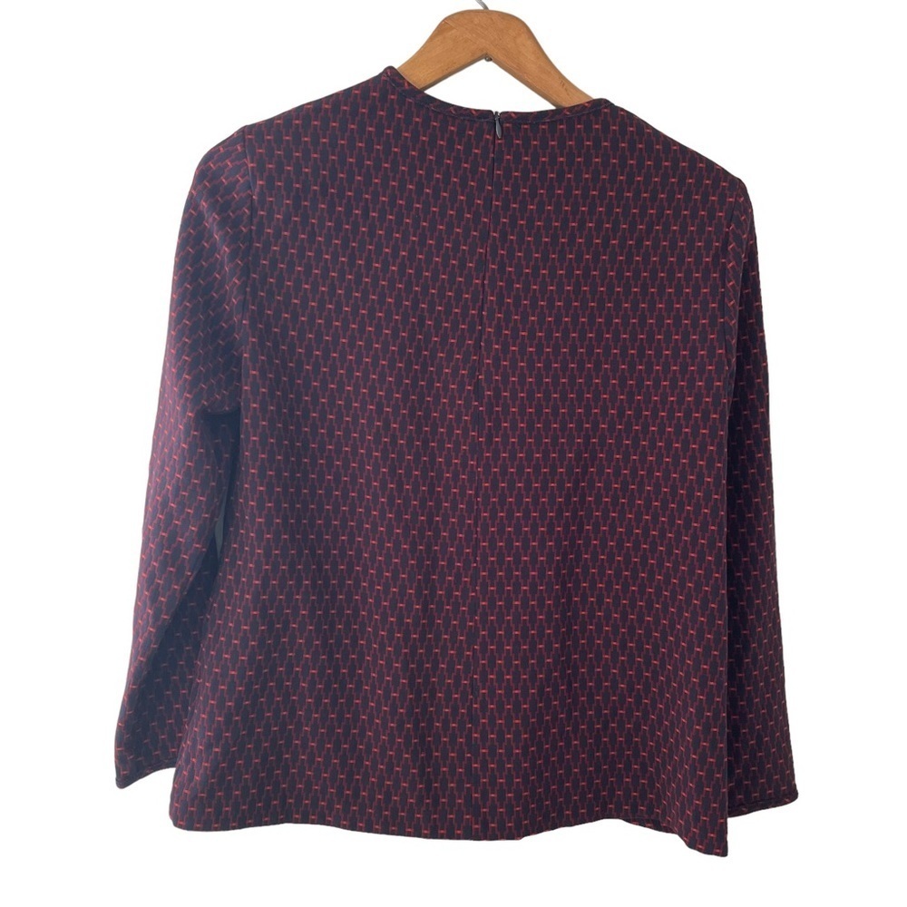 Zara Woman Navy and Red Geometric Oversized Top Size Small - Picture 6 of 6